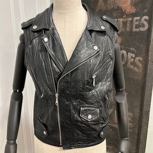 Rebecca Minkoff Black Leather Leandra  Moto Vest